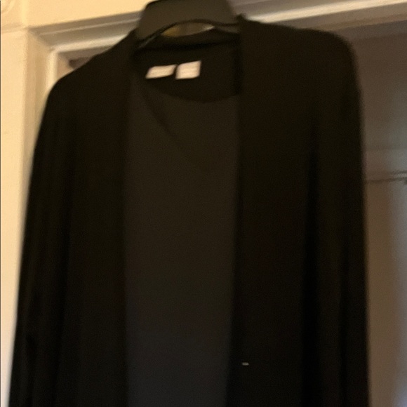 Elegant Black Cardigan and matching sleeves top with Embellishments.  Holiday ! - Picture 9 of 10
